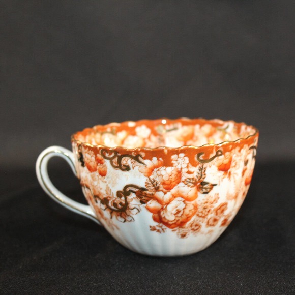 Vintage Victorian Rust Radfords Fenton Bone China Tea Cup #642 and Small Saucer - Picture 5 of 12